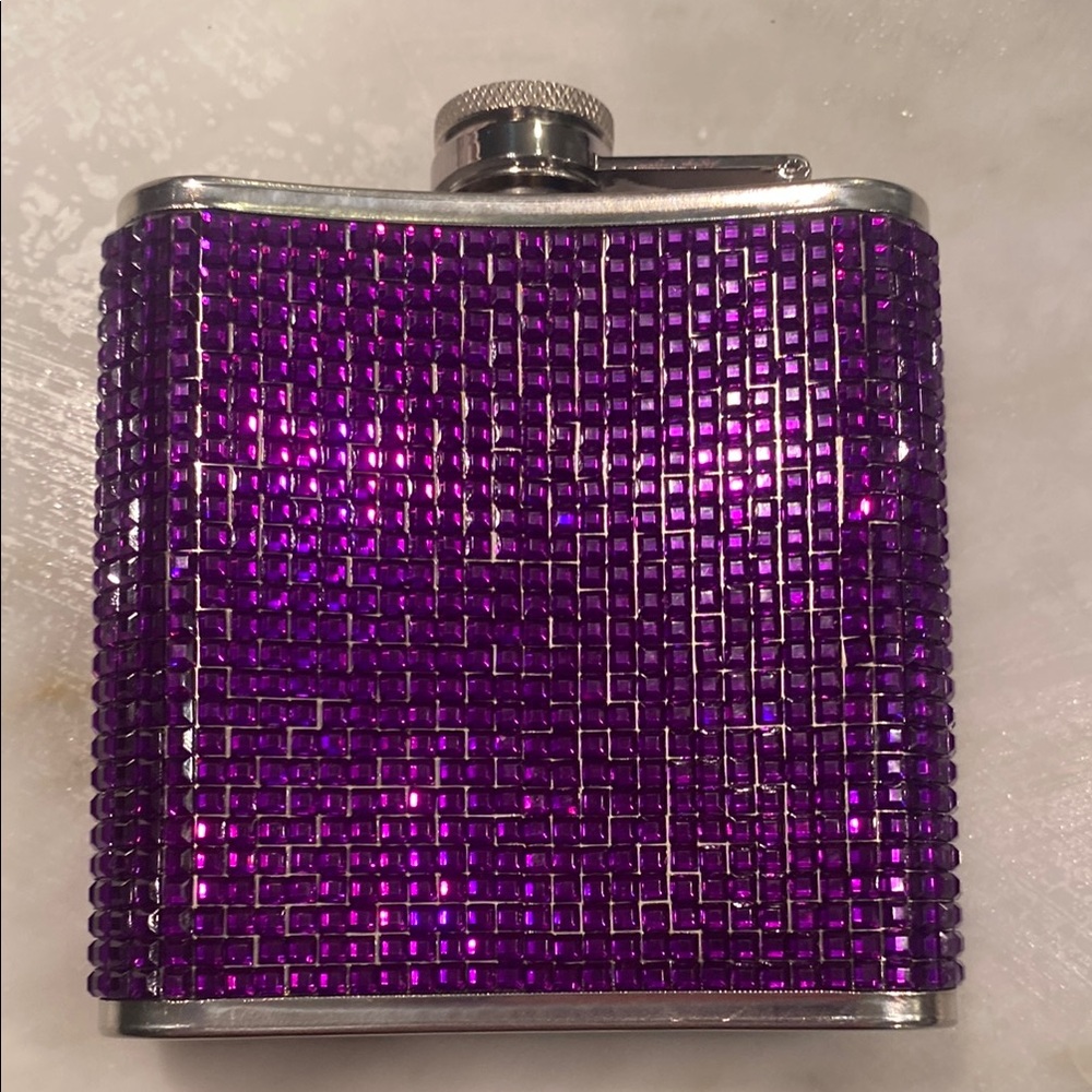 Glamorous Purple Rhinestone Flask